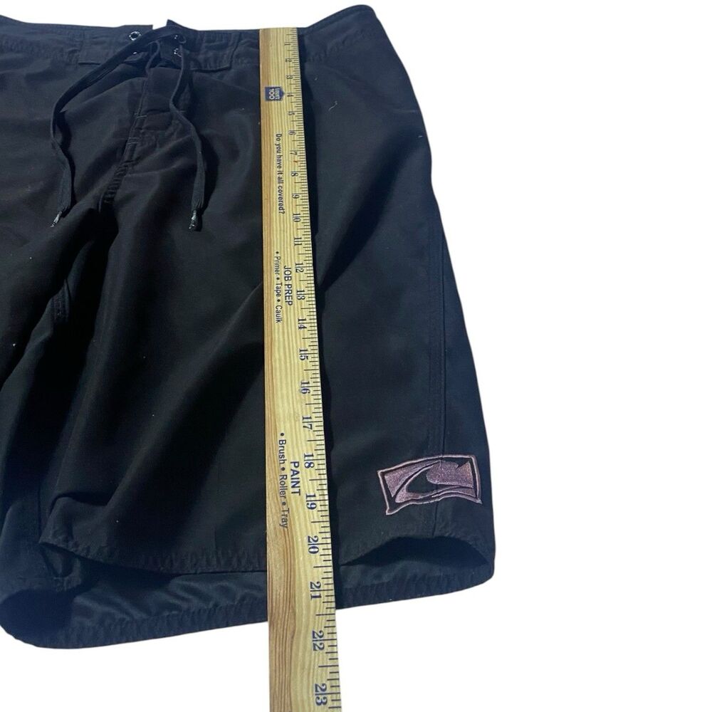 Oneal Board Shorts Swim Trunks Mens 36 Black Pockets Drawstring Pink Embroidery - Picture 10 of 10